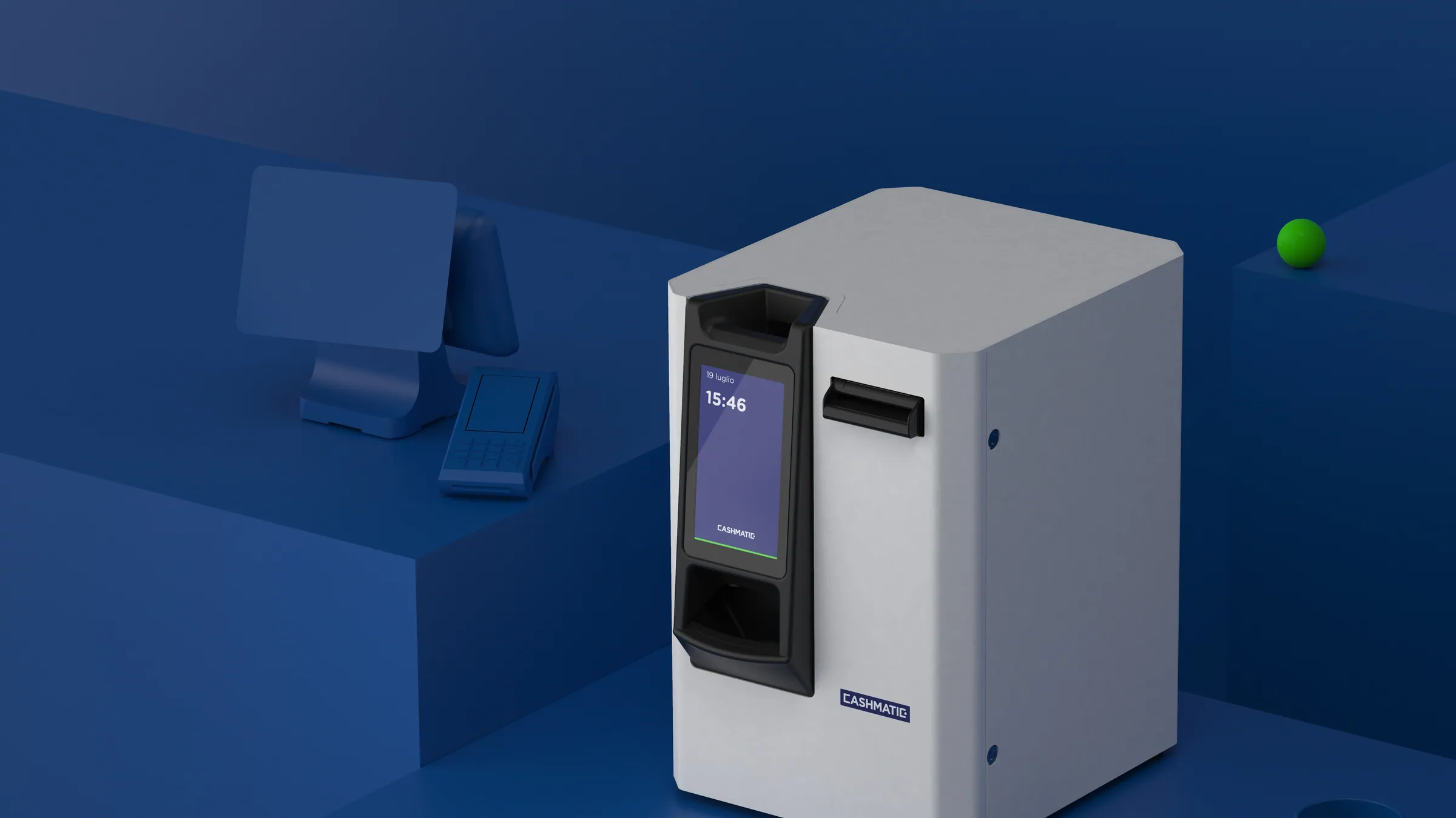 Monnayeur Cashmatic SelfPay 460 sur un comptoir